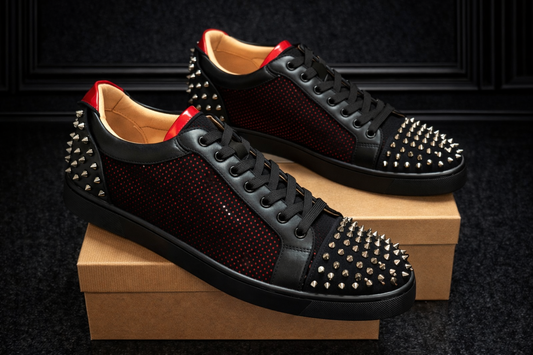 Christian Louboutin High Top Rhine Stones with Red Bottom